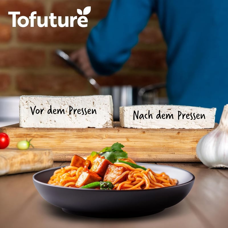 Tofuture Tofu Prés - Egyedi Stílusú Konyhai Eszköz Tofu Készítéshez, Fehér/Zöld, 400g Kapacitás, Műanyag