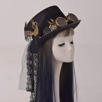 COSDREAMER Steampunk Cilinder Kalap Szemüveggel - Fekete, 60cm - Halloween Jelmez 2