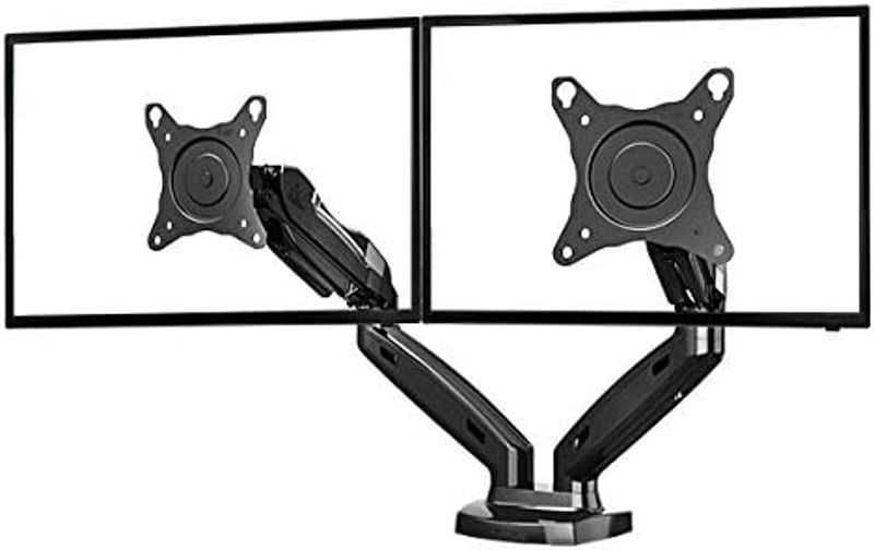 NB North Bayou F160 Dupla Monitortartó Kar 17-27" Képernyőkhöz - Gázrugós, 360° Forgatható, 2-9 kg Teherbírású VESA Kompatibilis Asztali Áll