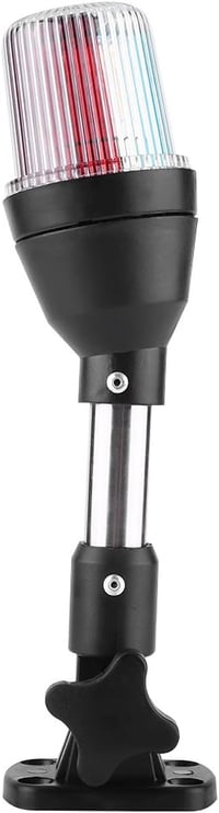 Keenso 12V LED hajózási jelzőfény, állítható talppal - piros/fehér/zöld 1