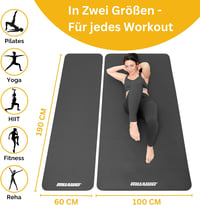 Muawo Prémium Fitness Matrac - Extra Vastag (1,5 cm) és Hosszú (190 cm) Csúszásmentes Jóga és Tornaszőnyeg, Sötétkék, NBR Habból, Bőrbarát,  4