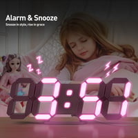 COVERY 3D LED digitális falióra 25,4 cm-es számokkal, éjjeli fénnyel, lányoknak 2