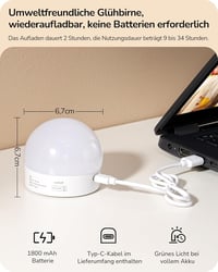 EDISHINE 2 db Akkumulátoros Fali Lámpa - Vezeték Nélküli RGB LED Világítás Távirányítóval, 12 Szín, 2 Dinamikus Mód, USB Tölthető, Fekete 6