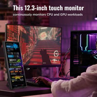 Prechen 12.3" Hordozható Érintőképernyős Monitor - 1920x720 IPS Kijelző, HDMI/USB-C, CPU/GPU Monitorozás, Laptop Kiegészítő 7