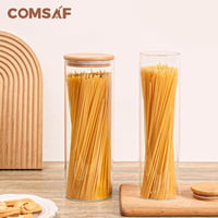 Comsaf 2200ml-es légmentes kerek üveg tárolóedény szett, 3 db-os 6