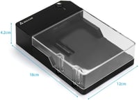 Salcar USB 3.0 külső merevlemez ház 2,5" és 3,5" SATA SSD és HDD-hez, tápegységgel 4