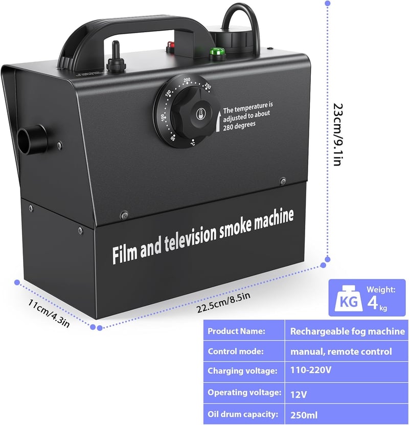 Propulsion Life Kézi Füstgép 400W Beépített Akkumulátor 21000mAh Színpad Film Parti