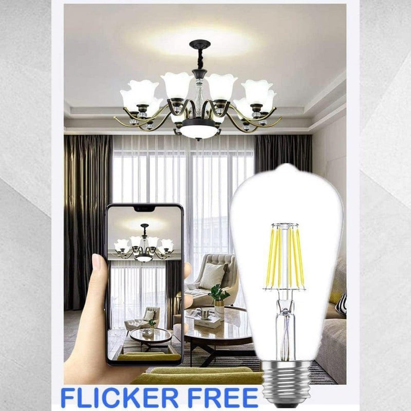 Aiwerttes E27 LED Retro Dekor Izzó 6W Hideg Fehér 6 db-os Csomag 600LM