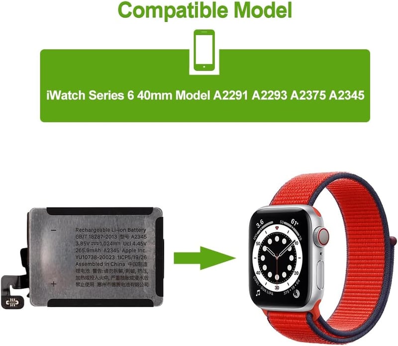 Apple Watch Series 6 40mm akkumulátor csere készlet - SwarKing kompatibilis