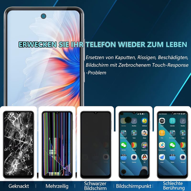 RongZy Samsung Galaxy A52 5G A526B LCD Kijelző Csere Érintőképernyő Fekete Kerettel - Digitalizáló Panel Szerszámokkal