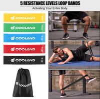 Odoland 17 részes fitneszgumi szett - 5 erősségű ellenállás szalag edzéshez és pilateshez 6
