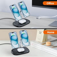 SwanScout 706M Indukciós duőéa Töltőállomás iPhone és Airpods- Vezeték Nélküli MagSafe Dupla Töltő 7