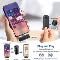 VOVIGGOL Vezeték Nélküli Csíptetős Mikrofon iPhone iPad Android Készülékekhez 400 mAh Töltőtokkal, Plug & Play Zajszűrős Mikrofon Videózásho 2