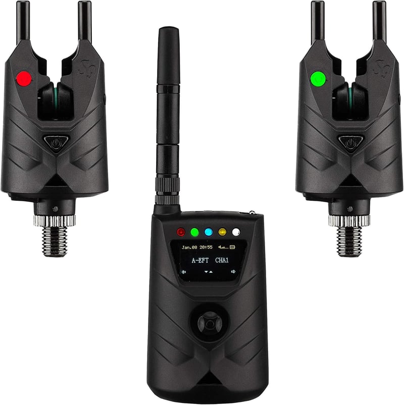 New Direction Tackle S9pro 2+1 Vezeték Nélküli Kapásjelző Szett | Okostelefonos Vezérlés | Kijelzős Vevőegység | USB Tölthető | Éjszakai Fén