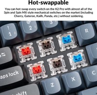 Keychron K2 Pro RGB mechanikus billentyűzet, vezeték nélküli, programozható, Mac/Windows 4