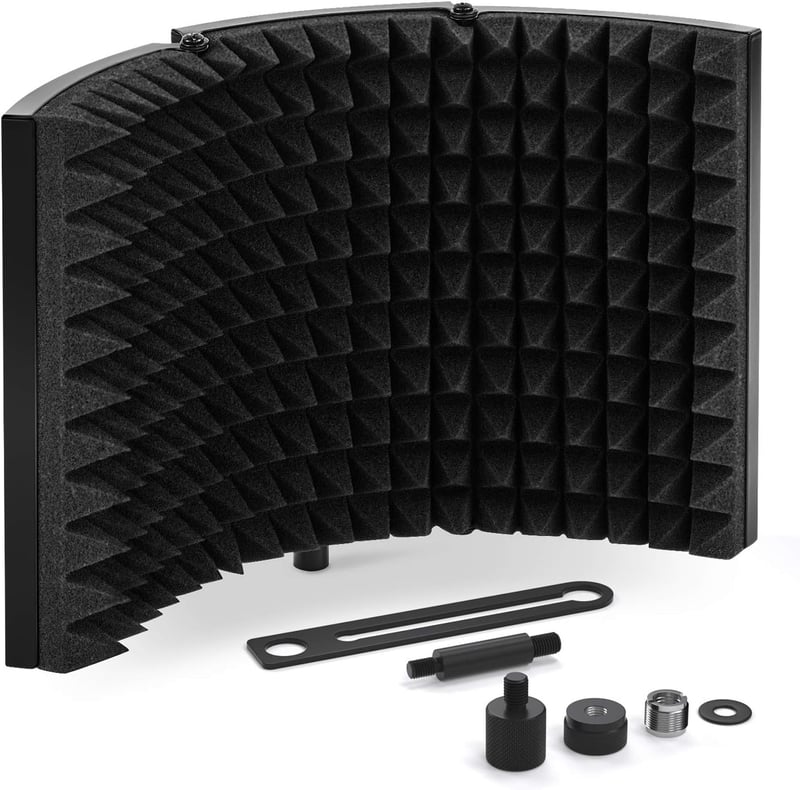 TONOR Mikrofon Pop Filter Hangszigetelő Panellel - Állítható Hangrögzítő Szélvédő