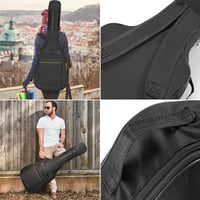LHTECHTOY Gitártok Akusztikus Gitárhoz 39-41 Hüvelykes - Vízálló Oxford Anyag, Párnázott Védelem, Állítható Pántok, Fekete 5