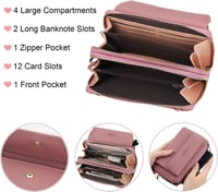 Yixuan női crossbody táska kék PU bőr dupla cipzárral és kártyatartóval 12