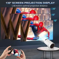 Thunrlge HY300 Mini Projektor 4K Kompatibilis - WiFi 6, BT5.2, Android 11, Netflix, 180° Forgatható, Automatikus Keystone Korrekció, HDMI/US - Standard" or "Vivid 7