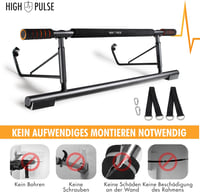 High Pulse Ajtófélfára Akasztható Húzódzkodó Rúd - Többfunkciós Edzőeszköz Karabinerekkel, Fúrás Nélkül, Edzésposzterrel, Fekete-Narancs 7