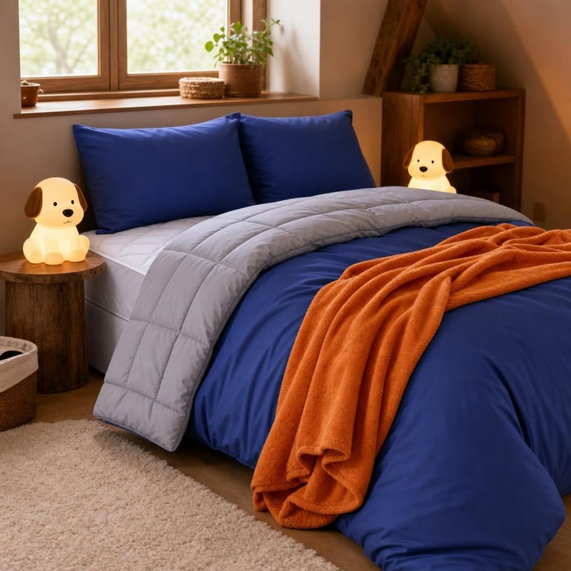Balíček pre hostí: posteľná bielizeň + zimný paplón + chránič matraca + flísová deka + 2x LED lampa