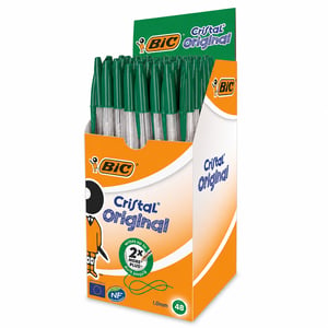 Pix BIC Cristal Original, verde, vârf mediu 1,0 mm, 48 bucăți (lipsesc 2 bucăți din setul original — stare: vezi a 2-a imagine)
