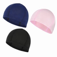 Yicenmy unisex plavecká čiapka 3 ks, čierna, tyrkysová, ružová, elastická kúpacia čiapka na dlhé aj krátke vlasy pre mužov a ženy 2