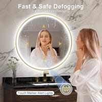 STARLEAD 80cm Arany Fürdőszobai Tükör LED Világítással Bluetooth Hangszóróval 2