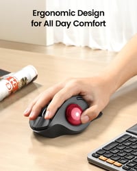 ProtoArc EM01 NL Vezeték Nélküli Trackball Egér - 2.4G USB és Bluetooth, Hüvelykujj Vezérlés, Állítható Szög, 5 DPI Fokozat, Újratölthető, P 3
