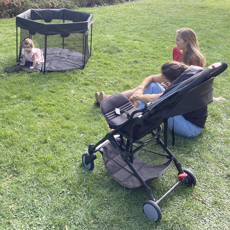 BAMBIKID Yuko Ultrakompakt Városi Babakocsi - Szürke/Fekete, Újszülött Kortól, Egykezes Összecsukás, 4 Pozíciós Háttámla, 6,8 kg