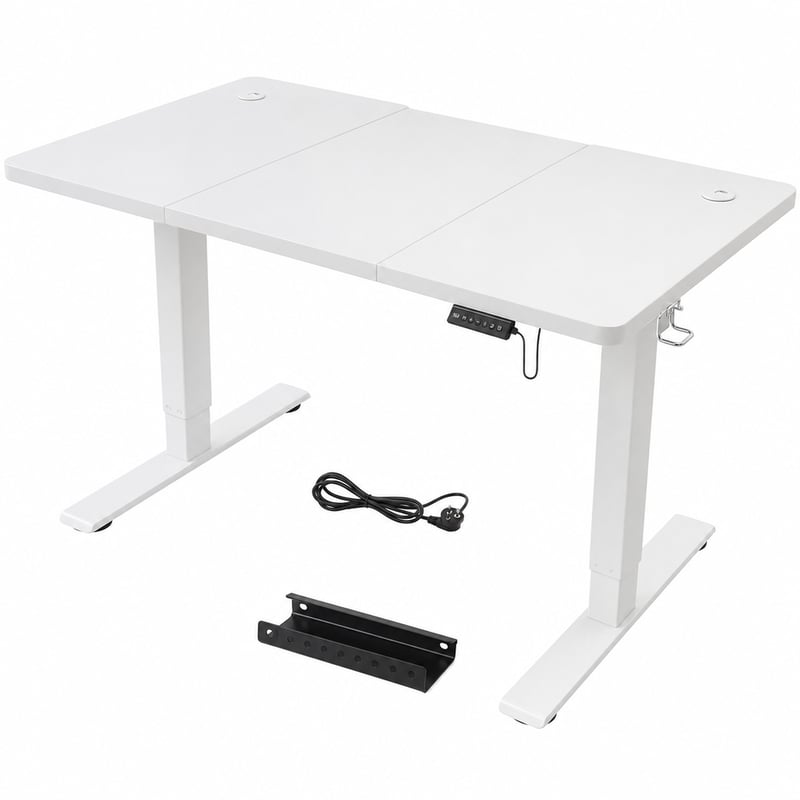 Birou cu înălțime reglabilă JUMMICO 120x60 cm — defect, pentru piese: lipsește segmentul central al blatului, șuruburi (stare: vezi poza a 2-a)