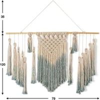 Makramé Fali Dekor XXL Méretben - Újracsomagolt Pamut Függöny 155x79cm 5
