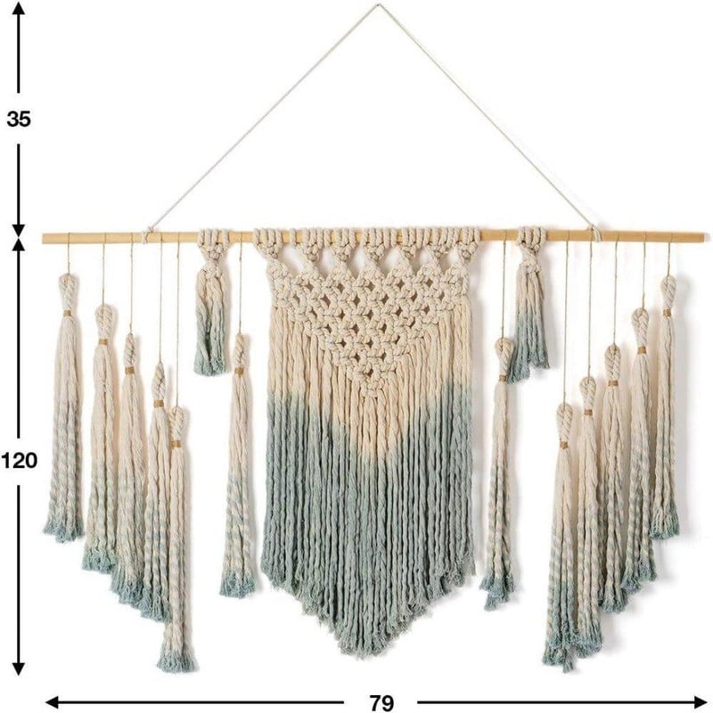 Makramé Fali Dekor XXL Méretben - Újracsomagolt Pamut Függöny 155x79cm