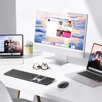 OMOTON Bluetooth Billentyűzet és Egér Mac-hez, Vezeték Nélküli QWERTZ, Szürke - Room grey 10