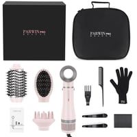Parwin Pro Beauty 4 az 1-ben Hajszárító Készlet - Ionos Hajformázó Kefe 4 Tartozékkal Szárításhoz, Egyenesítéshez és Dúsításhoz - 1000W, Róz 6