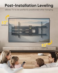 FORGING MOUNT Dönthető-Forgatható TV Fali Tartó 42-86" Képernyőkhöz, 109 cm Extra Hosszú Karral, 50 kg Teherbírással, Lapos/Ívelt TV-hez, VE 5