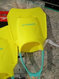 Labe de înot Speedo Biofuse Fitness unisex, mărimea XL, culoare Hyper Yellow/Cobalt/Emerald, pentru antrenament de înot — murdare (stare: vezi a doua imagine) 3