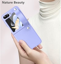 Samsung Galaxy Z Flip 5 Vegán Bőr Tok Nyakpánttal - Fekete ANFAIRLACE Védőtok 5