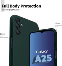 Samsung Galaxy A25 5G prémium zöld szilikon tok, ütésálló védőtok mikroszálas béléssel 3