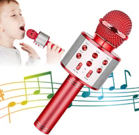 KIDWILL Bluetooth Karaoke Mikrofon Gyerekeknek - Piros, Beépített Hangszóróval és FM Rádióval 1