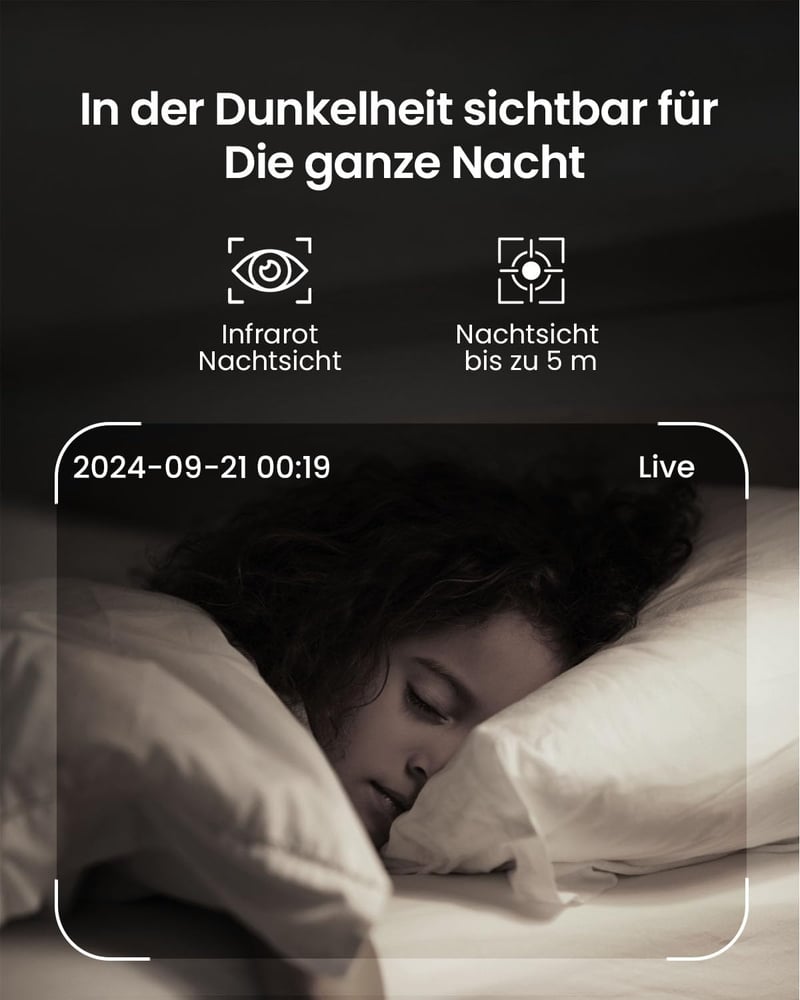 CZEview WiFi Bébiőr 2K Kamerával - 4.3" Kijelző, 360° PTZ, Éjjellátó, Automatikus Követés, Sírás/Mozgásérzékelés, Hőmérsékletjelző, Applikác