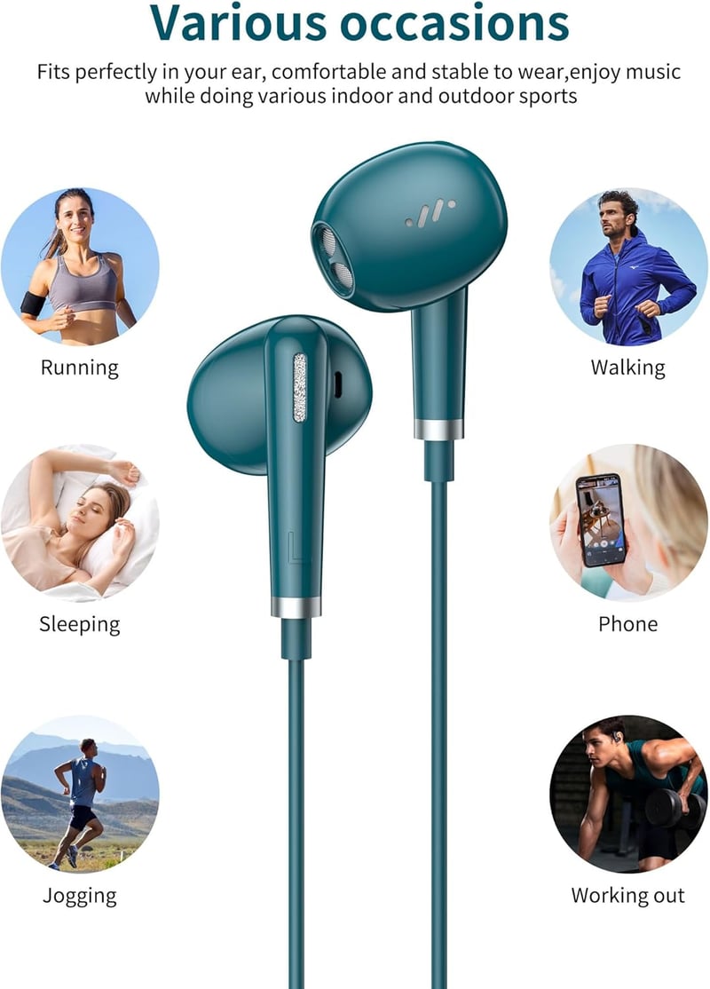 USB-C fülhallgató mikrofonnal iPhone, Samsung, Xiaomi és más okostelefonokhoz - HiFi sztereó