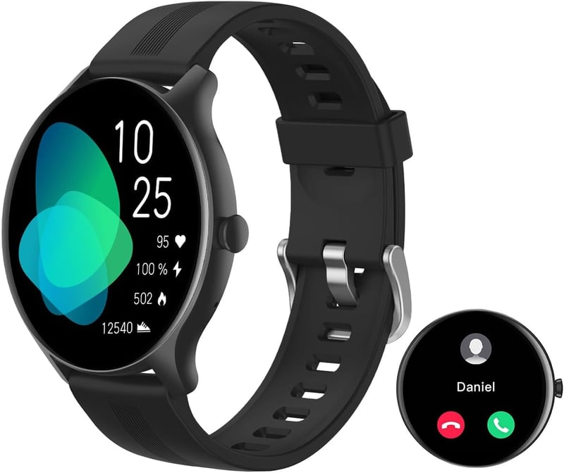 HUAKUA Okosóra Telefonálási Funkcióval, Bluetooth Hívás, SpO2 Mérés, Pulzusmérő