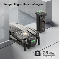 DEERC D10 Összecsukható Drón 2K HD Kamerával - FPV Élő Videó, Gesztus Vezérlés, Szelfi Mód, Magasságtartás, Kezdőknek, 2 Akkumulátorral és H 10