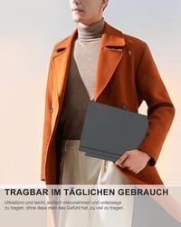 MoKo Bluetooth Érintőpados Billentyűzet Microsoft Surface Pro 7+/7/6/5/4/3 Készülékekhez - QWERTZ Kiosztás, Újratölthető Akkumulátor, Szürke 9