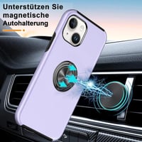 Apple iPhone 13 Mágneses Gyűrűs Tok - Világoslila Szilikon Védőtok 5