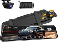 Vtopek T30-EU5 Tükör Menetrögzítő Kamera Szett - Dupla 1080P Felvétel, 10" IPS Érintőkijelző, 170°+140° Látószög, Éjjellátó, Tolatókamera 1