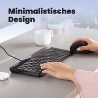 Perixx PERIBOARD-409 U Mini USB billentyűzet - Kompakt német QWERTZ - Vezetékes, zongoralakk 4