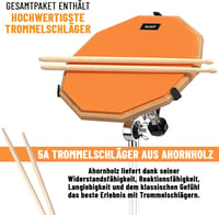 Slint kétoldalú 30 cm-es gyakorló dobpad szett ütőkkel és táskával 6