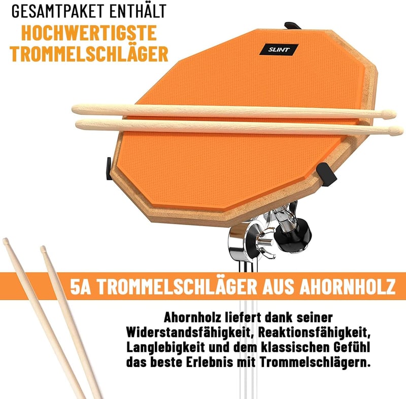 Slint kétoldalú 30 cm-es gyakorló dobpad szett ütőkkel és táskával